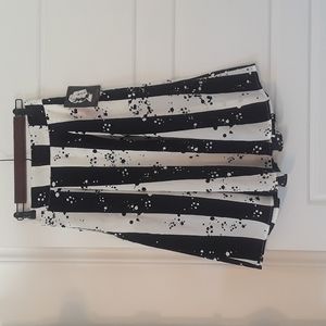 Marilyn Monroe Black White Stripe Splatter Skirt